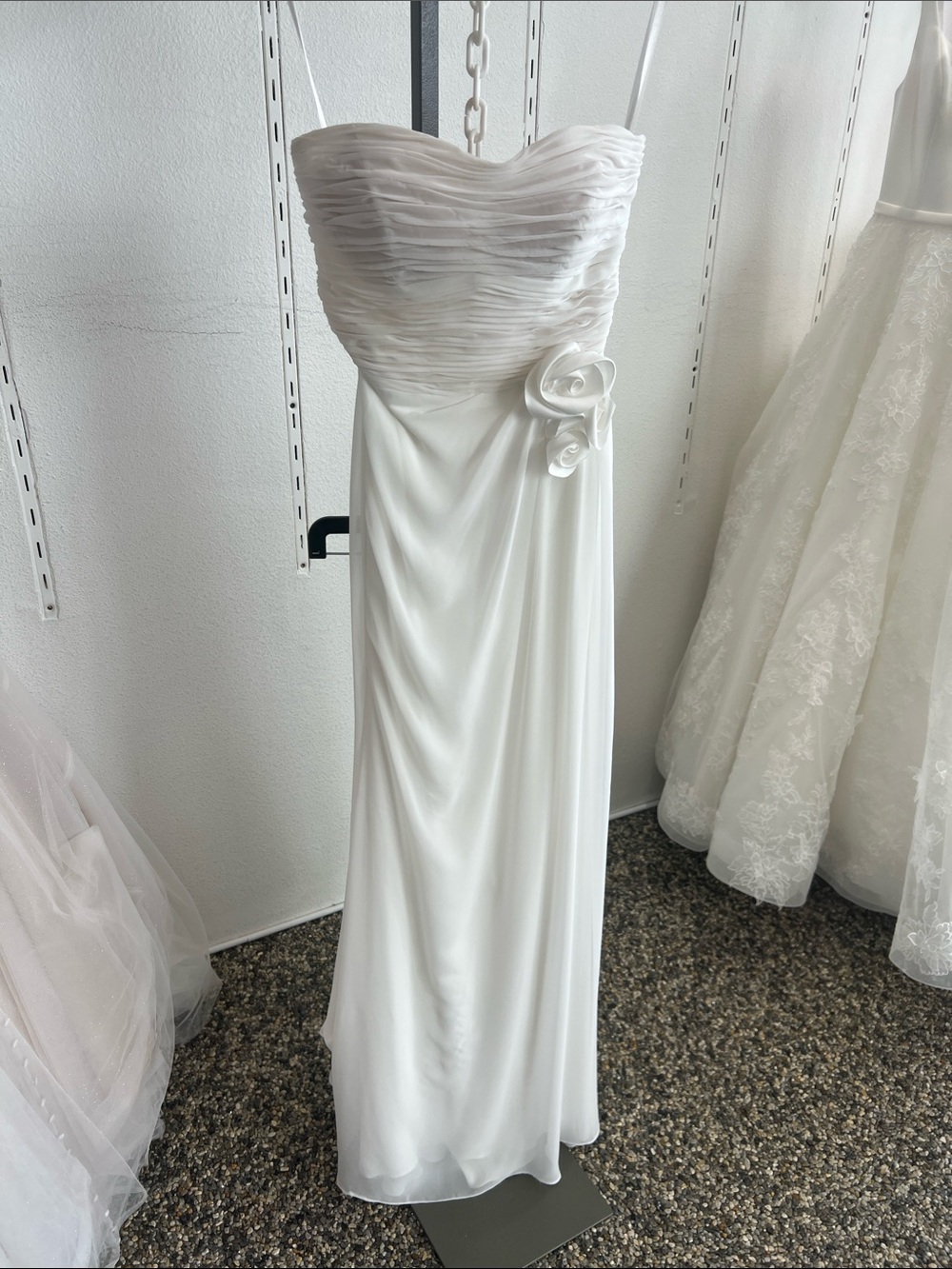 Mori Lee Strapless Ruched Bodice Wedding Dress with Side Rosette